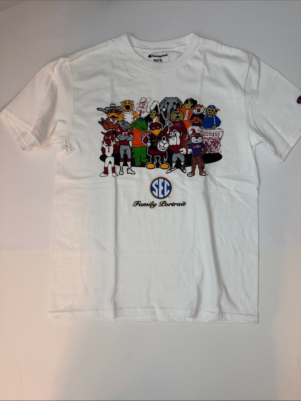 Champion White SEC Family Portrait Graphic Tee
